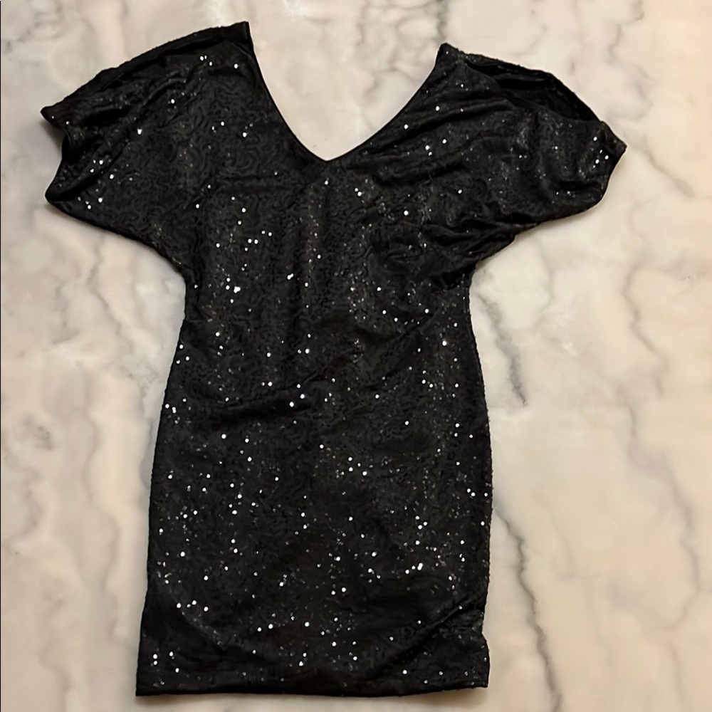 🎈Arden B Black Sequin Open Shoulders Party Mini Dress🎁Bundle 5lbs for $20 Sale 📦